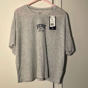 Reebok, cropped gray t-shirt, XL, never worn